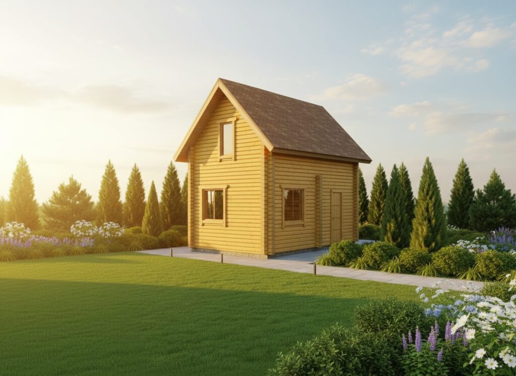 Дом из бруса «Актру» 38,48 м²